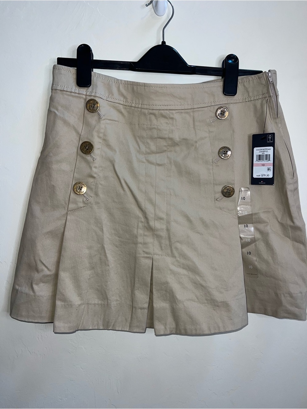 Tommy Hilfiger Beige Button-Accent Skort